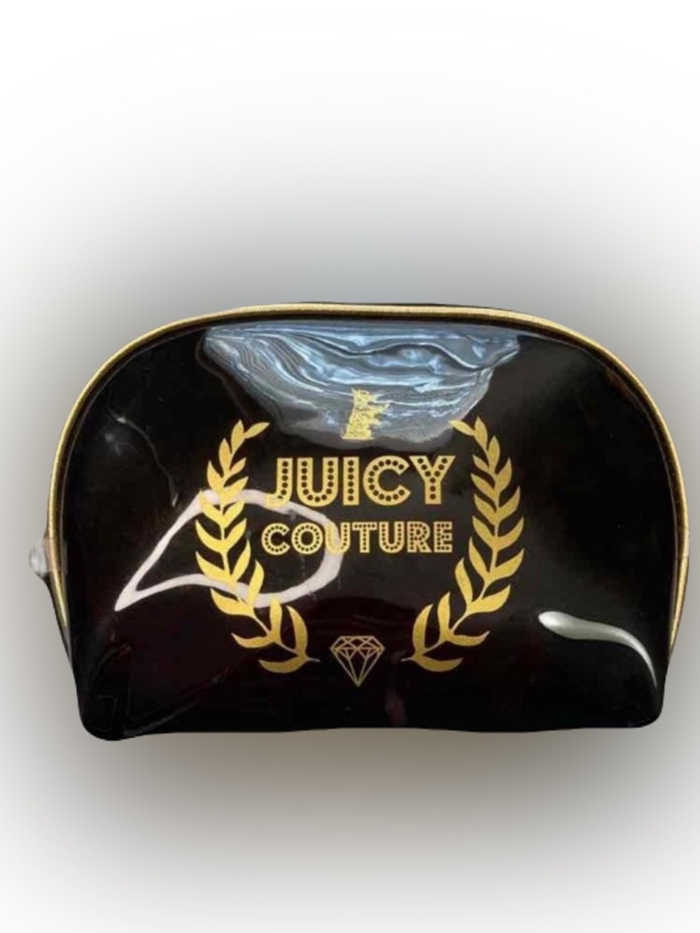 Juicy Couture Black Semi-Transparent Vinyl Cosmetic Bag | 8” X 6” | NWOT